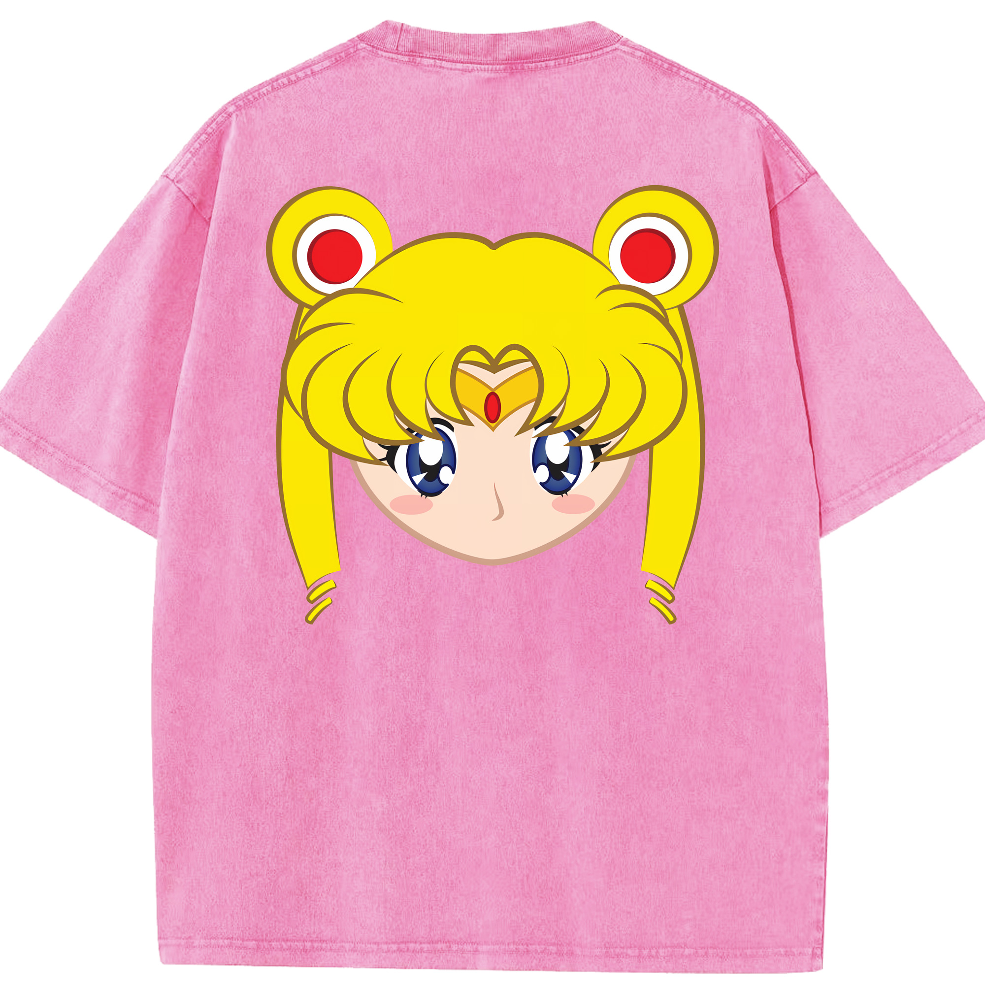 （画像用） 美少女戦士セーラームーン 月野 うさぎ つきの うさぎ Sailor Moon Tsukino Usagi 綿100% ヴィンテージ風 半袖Tシャツ（背面プリント）